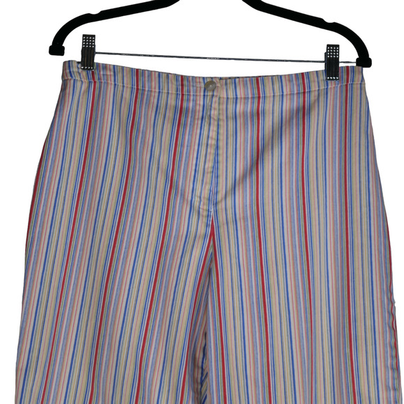 Coldwater Creek Pants Womens Medium Cotton Stretch Blend Rainbow Cropped - Picture 2 of 8